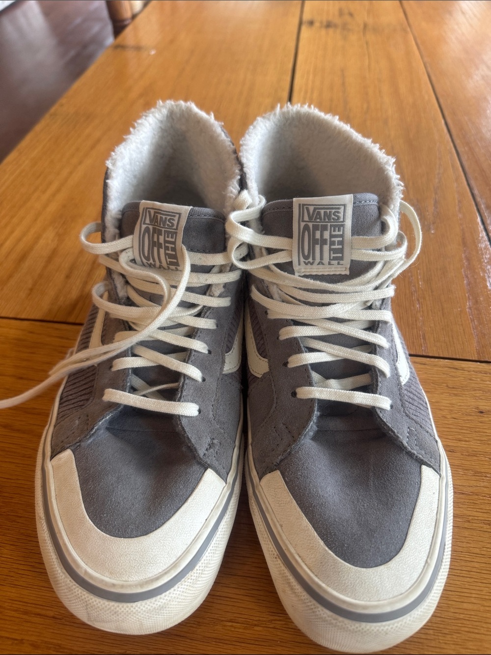 Vans Gray and White High-Top Sneakers